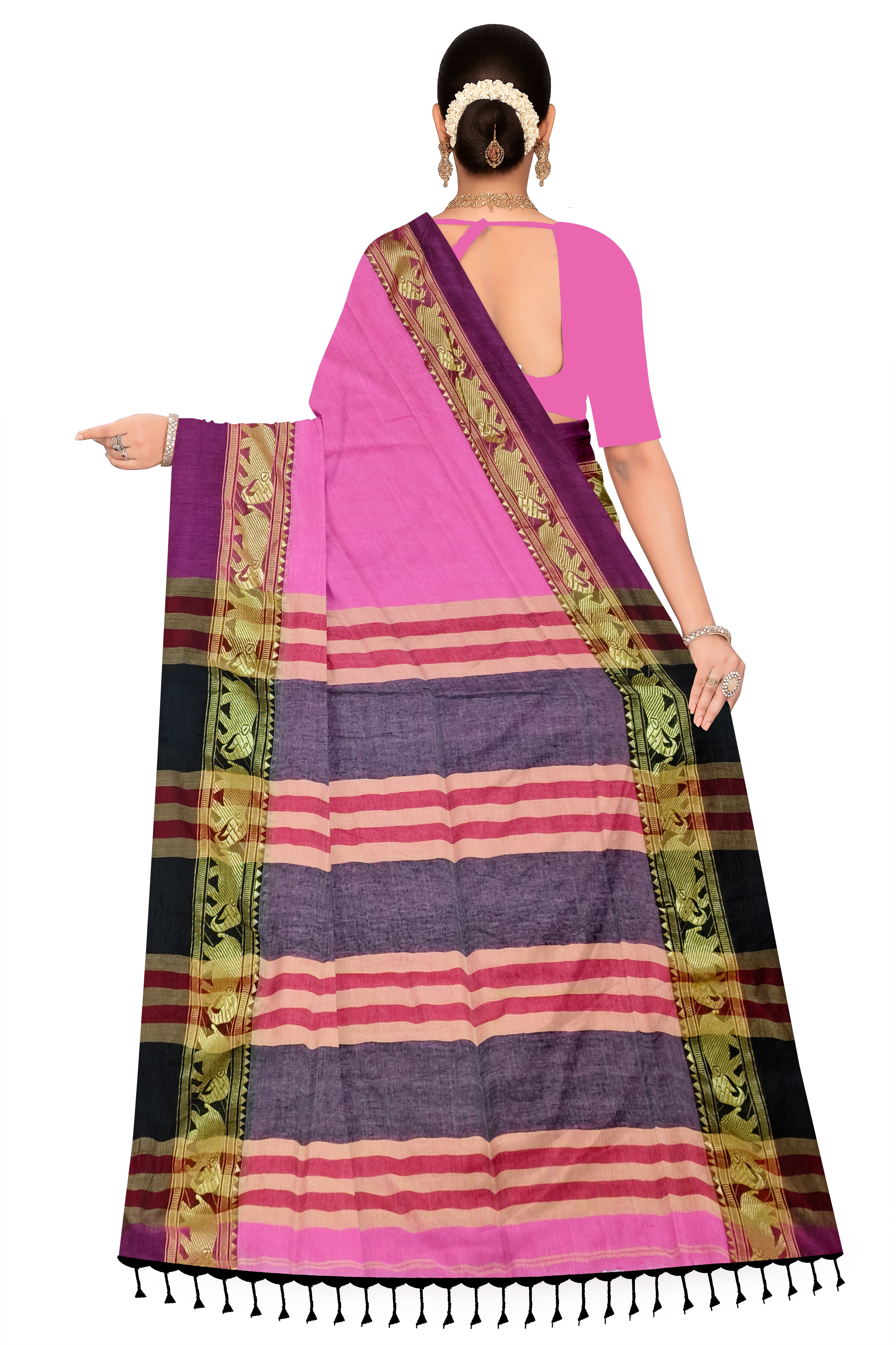Narayanpet Pink Cotton Sareelouse For Women | Blouses Included