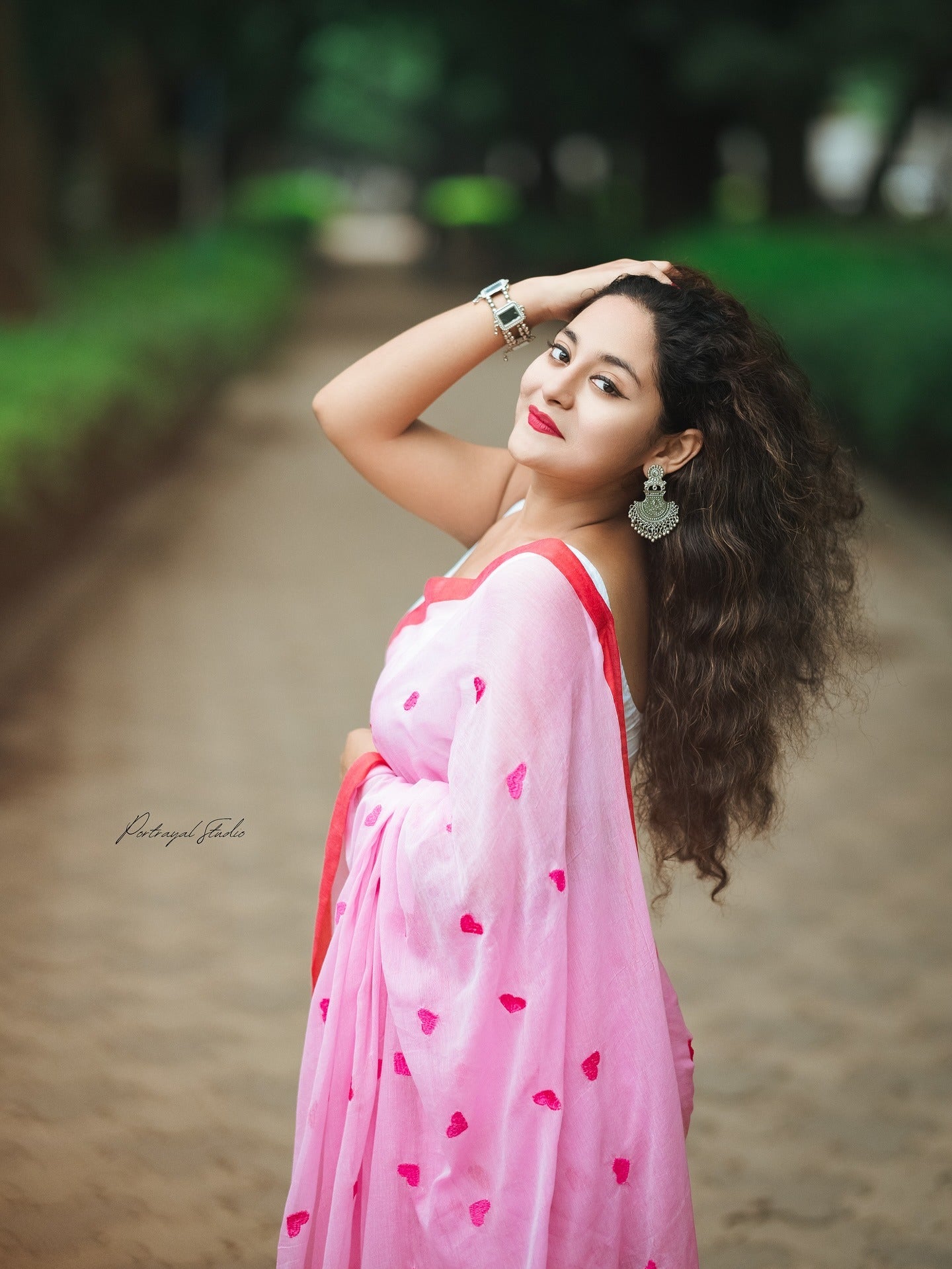 Pink Pure Mulmul Cotton Premium & Elegant Saree Without Blouse For Women