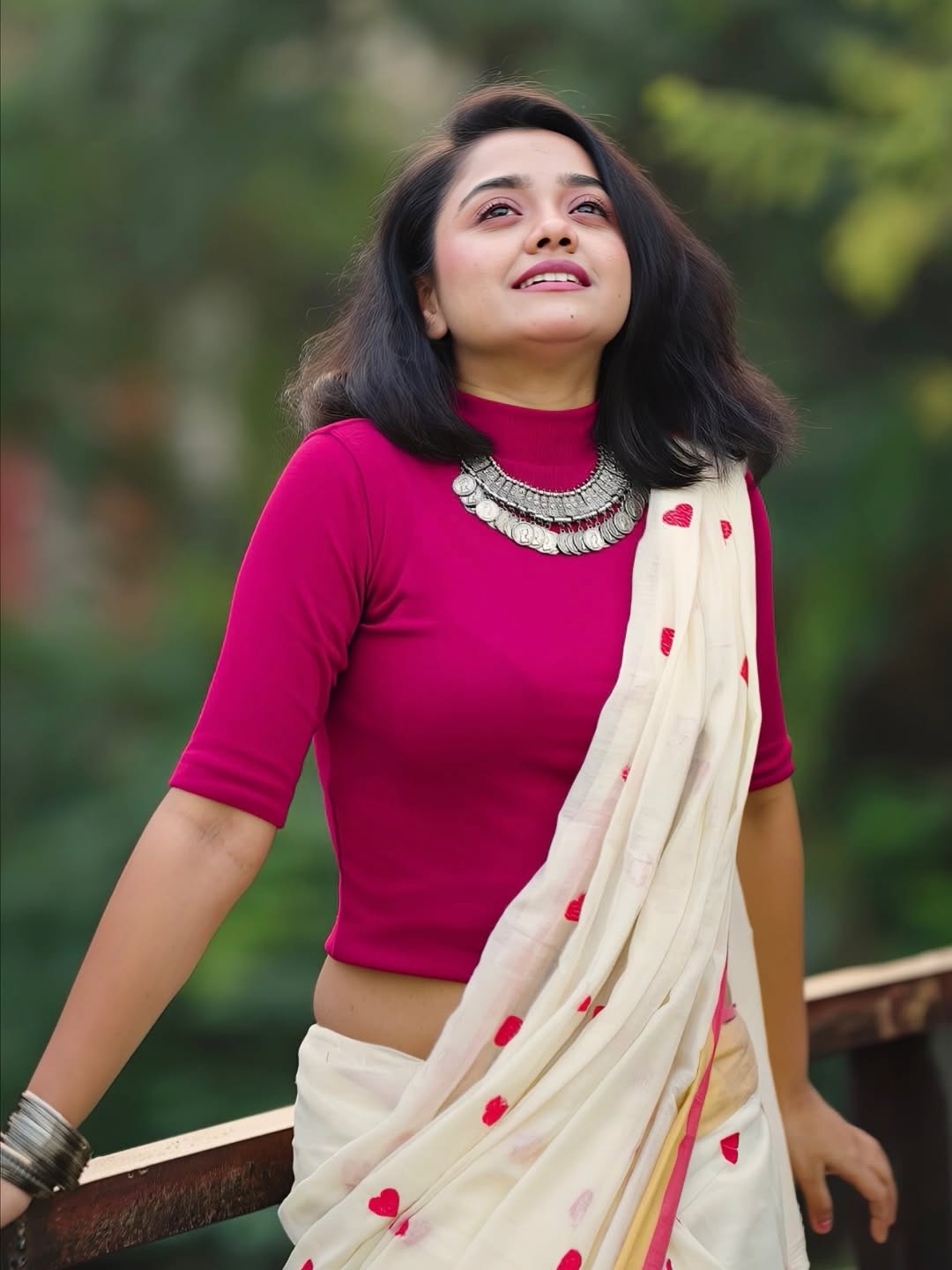 Cream Embroidery Mulmul Cotton Saree for Women | Soft & Lightweight Ethnic Wear