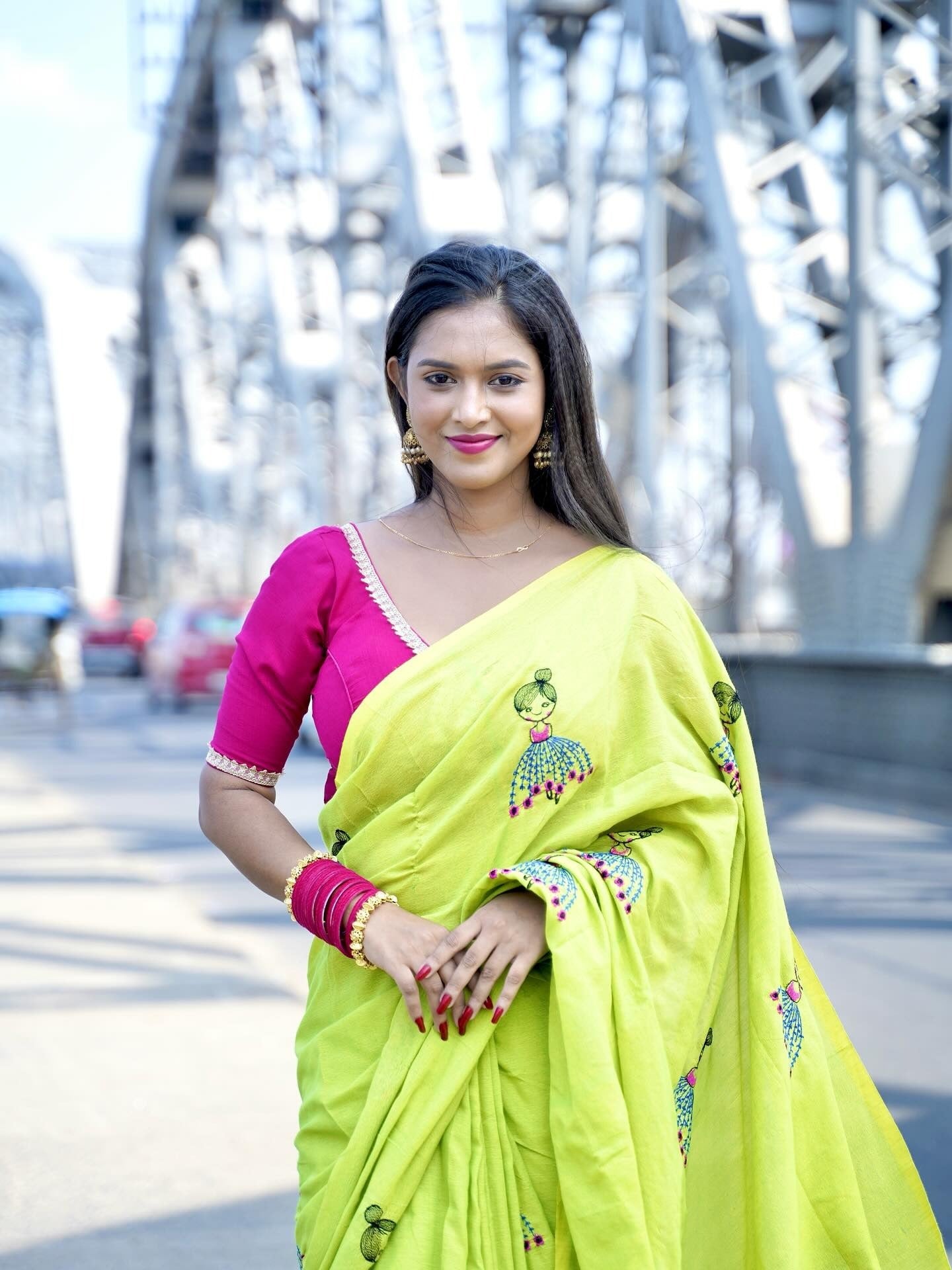 Yellow Pure Embroidery Mulmul Cotton Saree for Women | Soft & Lightweight Ethnic Wear