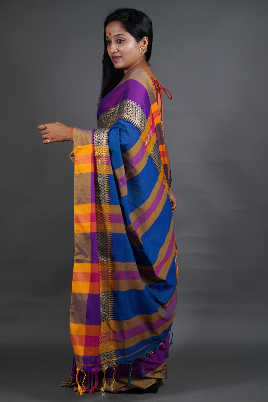 Blue Pushpa Saree for Women | Elegant Traditional Ethnic Wear